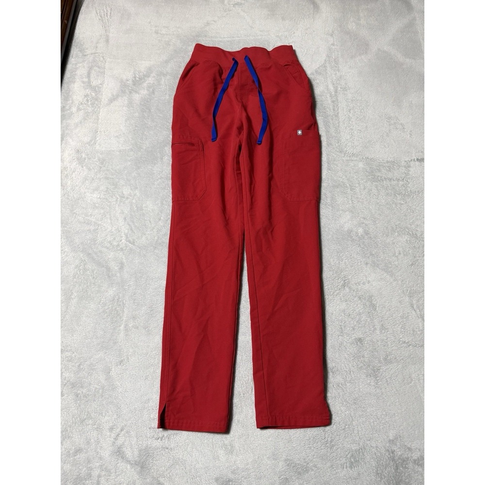 FIGS HW Yola Womens XS Scrub Bottoms Skinny Pants Stretch Red